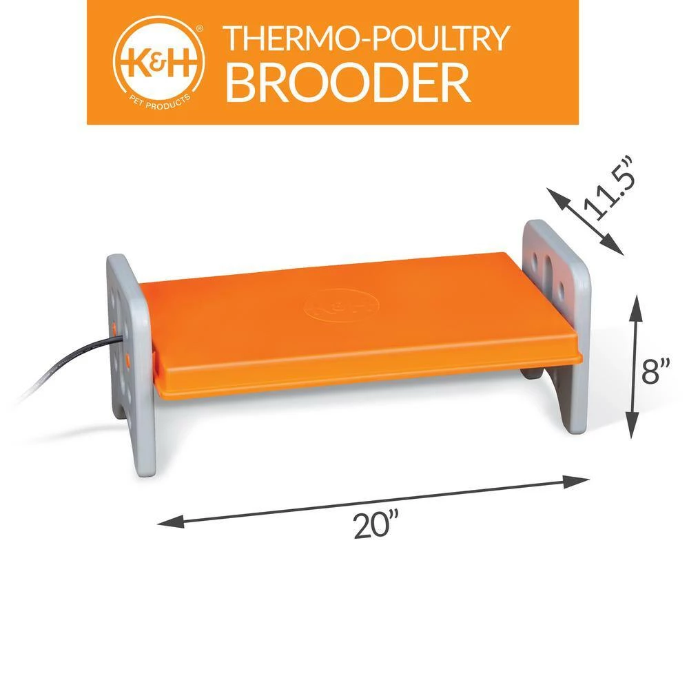 K&H 11.5 in. x 20 in. x 8 in. 40-Watt Thermo-Poultry Brooder Large Gray/Orange by Unbranded 6 K&H 11.5 in. x 20 in. x 8 in. 40-Watt Thermo-Poultry Brooder Large Gray/Orange by Unbranded - Image 6