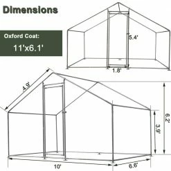 119 ft. L x 79 ft. W x 79 ft. H -Acre Large Metal In-Ground Chicken Coop Run by Tatayosi -Cheap Bird & Wildlife Supplies Store accessories j h w121241747 1f 1000