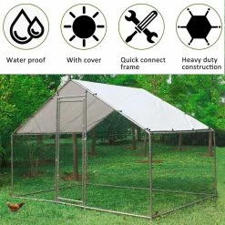 119 ft. L x 79 ft. W x 79 ft. H -Acre Large Metal In-Ground Chicken Coop Run by Tatayosi