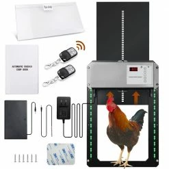 1-Acre Sensor Timer Controlled Automatic Wireless Chicken Coop Opener Kit by Hillstry