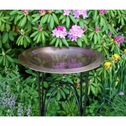24 in. Dia Round Antique Finished Brass Classic Copper Birdbath with Black Wrought Iron Phoebe Stand by ACHLA DESIGNS 6 24 in. Dia Round Antique Finished Brass Classic Copper Birdbath with Black Wrought Iron Phoebe Stand by ACHLA DESIGNS -Cheap Bird & Wildlife Supplies Store achla designs bird bath fountains cbb 01 s15 4f 1000
