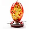 Garden Hummingbird Feeder with Perch - Hand Blown Glass by Afoxsos