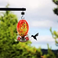 Garden Hummingbird Feeder with Perch - Hand Blown Glass by Afoxsos 11 Garden Hummingbird Feeder with Perch - Hand Blown Glass by Afoxsos -Cheap Bird & Wildlife Supplies Store afoxsos bird feeders hdmx139 fa 1000