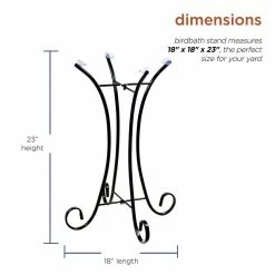 23 in. Tall Outdoor Metal Bird Bath Stand Decor Accessory, Black by Alpine Corporation -Cheap Bird & Wildlife Supplies Store alpine corporation bird bath fountains kpp160 40 1000