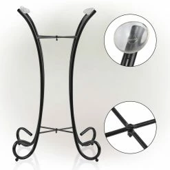 23 in. Tall Outdoor Metal Bird Bath Stand Decor Accessory, Black by Alpine Corporation -Cheap Bird & Wildlife Supplies Store alpine corporation bird bath fountains kpp160 4f 1000