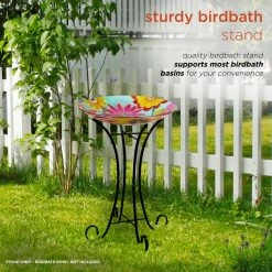 23 in. Tall Outdoor Metal Bird Bath Stand Decor Accessory, Black by Alpine Corporation -Cheap Bird & Wildlife Supplies Store alpine corporation bird bath fountains kpp160 a0 1000