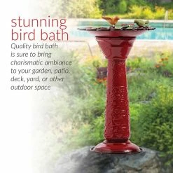 28 in. Tall Outdoor Metal Birdbath with Birds and Leaves Yard Statue Decoration, Red by Alpine Corporation 16 28 in. Tall Outdoor Metal Birdbath with Birds and Leaves Yard Statue Decoration, Red by Alpine Corporation -Cheap Bird & Wildlife Supplies Store alpine corporation bird bath fountains ors112rd 66 1000
