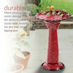 28 in. Tall Outdoor Metal Birdbath with Birds and Leaves Yard Statue Decoration, Red by Alpine Corporation 17 28 in. Tall Outdoor Metal Birdbath with Birds and Leaves Yard Statue Decoration, Red by Alpine Corporation -Cheap Bird & Wildlife Supplies Store alpine corporation bird bath fountains ors112rd 77 1000