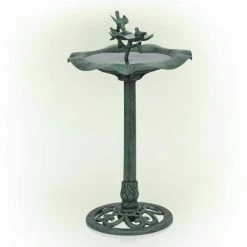 33 in. Tall Outdoor Lotus Birdbath Yard Statue, Green by Alpine Corporation 18 33 in. Tall Outdoor Lotus Birdbath Yard Statue, Green by Alpine Corporation -Cheap Bird & Wildlife Supplies Store alpine corporation bird bath fountains tec108 c3 1000