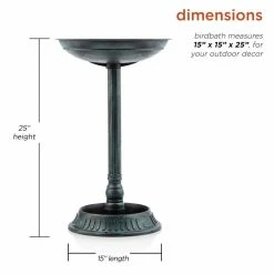 25 in. Tall Outdoor Birdbath with Planter Yard Statue, Green by Alpine Corporation 12 25 in. Tall Outdoor Birdbath with Planter Yard Statue, Green by Alpine Corporation -Cheap Bird & Wildlife Supplies Store alpine corporation bird bath fountains tiz112 40 1000
