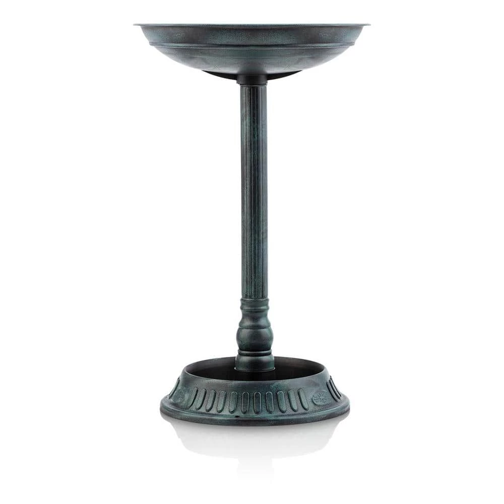 25 in. Tall Outdoor Birdbath with Planter Yard Statue, Green by Alpine Corporation 9 25 in. Tall Outdoor Birdbath with Planter Yard Statue, Green by Alpine Corporation - Image 9