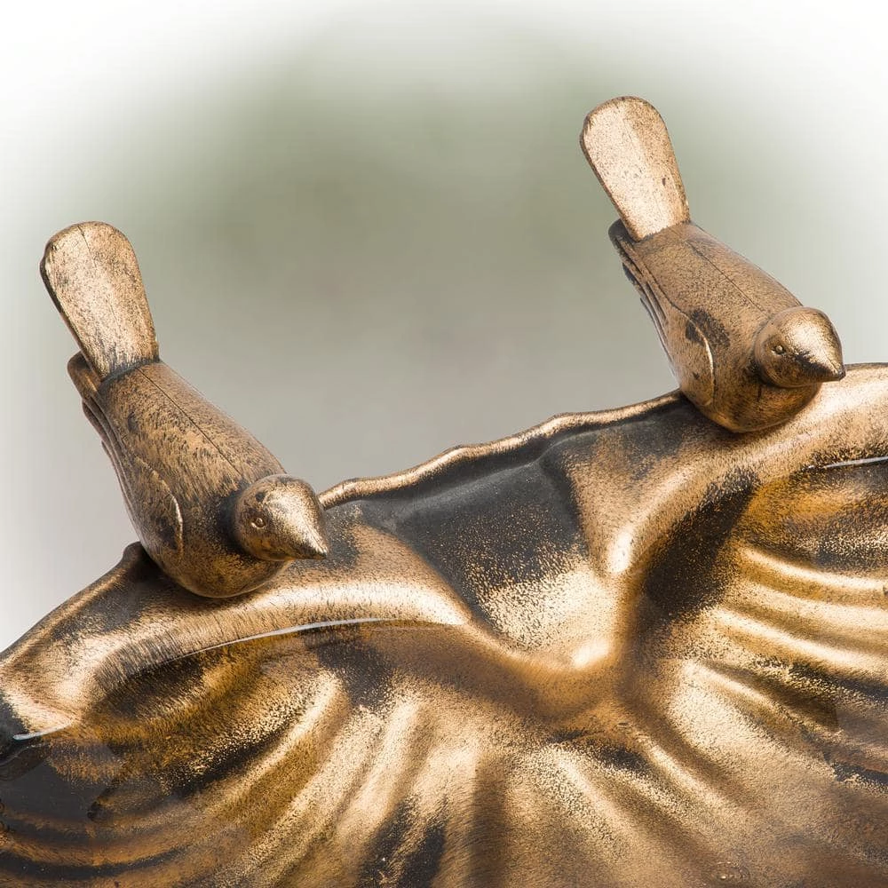 33 in. Tall Outdoor Vintage Birdbath with Bird Figurines Yard Statue by Alpine Corporation 10 33 in. Tall Outdoor Vintage Birdbath with Bird Figurines Yard Statue by Alpine Corporation - Image 10