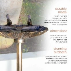 33 in. Tall Outdoor Vintage Birdbath with Bird Figurines Yard Statue by Alpine Corporation 15 33 in. Tall Outdoor Vintage Birdbath with Bird Figurines Yard Statue by Alpine Corporation -Cheap Bird & Wildlife Supplies Store alpine corporation bird bath fountains tiz122 66 1000