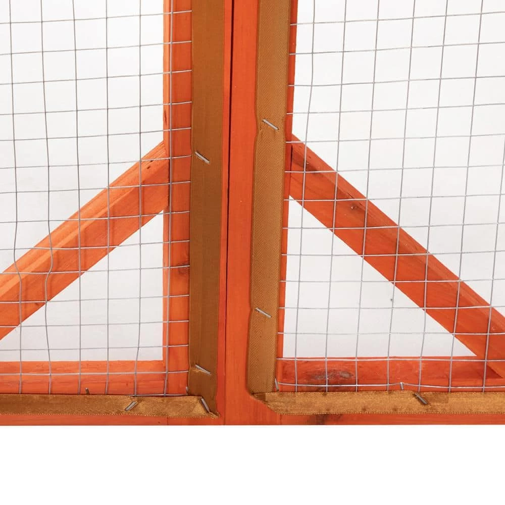 Wooden Cat Cage with Green Asphalt Roof, Galvanized Wire Mesh by Amucolo 4 Wooden Cat Cage with Green Asphalt Roof, Galvanized Wire Mesh by Amucolo - Image 4