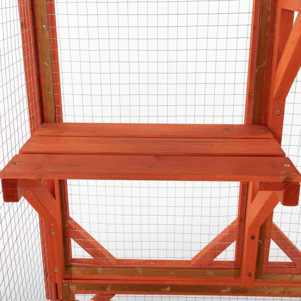 Wooden Cat Cage with Green Asphalt Roof, Galvanized Wire Mesh by Amucolo 3 Wooden Cat Cage with Green Asphalt Roof, Galvanized Wire Mesh by Amucolo - Image 3