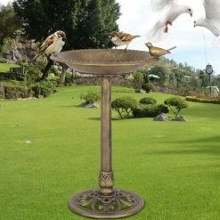 22 in. x 28 in. Antique Gold Freestanding Pedestal Bird Bath Feeder by ANGELES HOME 11 22 in. x 28 in. Antique Gold Freestanding Pedestal Bird Bath Feeder by ANGELES HOME -Cheap Bird & Wildlife Supplies Store angeles home pet baths 6ck65 ps03 31 1000