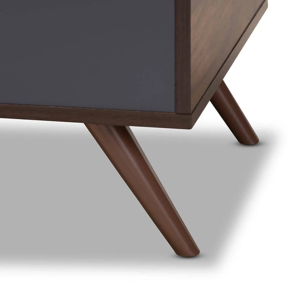 Mia Walnut and Grey Wood Cat Litter Box Cover House by Baxton Studio 7 Mia Walnut and Grey Wood Cat Litter Box Cover House by Baxton Studio - Image 7