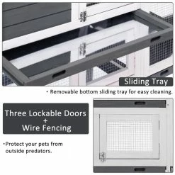 5.1 ft. x 1.7 ft x 3.1 ft. Small Animal House Pet Rabbit Hutch Wooden Chicken Coop with Tray and Ramp - Medium Gray by Angel Sar 15 5.1 ft. x 1.7 ft x 3.1 ft. Small Animal House Pet Rabbit Hutch Wooden Chicken Coop with Tray and Ramp - Medium Gray by Angel Sar -Cheap Bird & Wildlife Supplies Store beds cages ad000041 1f 1000