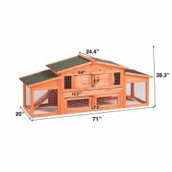 5.9 ft. x 1.7 ft. x 2.4 ft. Wood Rabbit Hutch Outdoor Small Animals House Chicken Coop with 2 Run Play Area - Large by Angel Sar 16 5.9 ft. x 1.7 ft. x 2.4 ft. Wood Rabbit Hutch Outdoor Small Animals House Chicken Coop with 2 Run Play Area - Large by Angel Sar -Cheap Bird & Wildlife Supplies Store beds cages ad000046 44 1000