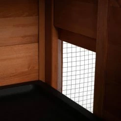 2 Layers Wooden Outdoor Bunny Rabbit Hutch With Ventilation Door Removable Tray and Ramp-Large by ANGELES HOME -Cheap Bird & Wildlife Supplies Store beds cages dck0102hp663y 4f 1000