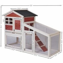 Outdoor Wooden Chicken Coop Backyard Garden Animals Pet Cage with Run, Ventilation Door, and Removable Tray, Red by Tatayosi 9 Outdoor Wooden Chicken Coop Backyard Garden Animals Pet Cage with Run, Ventilation Door, and Removable Tray, Red by Tatayosi -Cheap Bird & Wildlife Supplies Store beds cages djyc h w22533888 4f 1000
