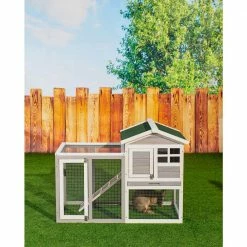 48 in. Large Chicken Coop Wooden Rabbit Hutch, Gray by Tatayosi -Cheap Bird & Wildlife Supplies Store beds cages djyc h w22534594 1f 1000