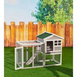 48 in. Large Chicken Coop Wooden Rabbit Hutch, Gray by Tatayosi -Cheap Bird & Wildlife Supplies Store beds cages djyc h w22534594 44 1000