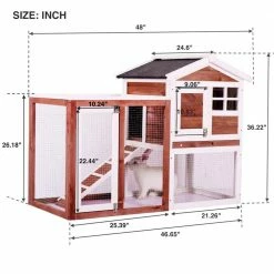 48 in. Large Chicken Coop Wooden Rabbit Hutch, Gray by Tatayosi -Cheap Bird & Wildlife Supplies Store beds cages djyc h w22534594 4f 1000