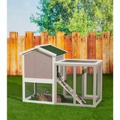 48 in. Large Chicken Coop Wooden Rabbit Hutch, Gray by Tatayosi -Cheap Bird & Wildlife Supplies Store beds cages djyc h w22534594 66 1000
