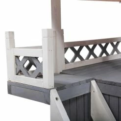 2-Tier Wood Rabbit Hutch Outdoor Pet House with Roof and Ladder, Pet Shelter for Indoor and Outdoor, Gray and White by Unbranded 7 2-Tier Wood Rabbit Hutch Outdoor Pet House with Roof and Ladder, Pet Shelter for Indoor and Outdoor, Gray and White by Unbranded -Cheap Bird & Wildlife Supplies Store beds cages h w1041r0299 4f 1000