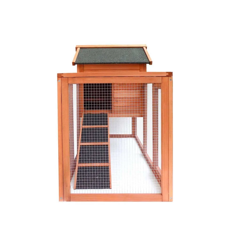 48.03 in. W Wooden Rabbit House Chicken Coop Kennels in Light Brown by Foobrues 8 48.03 in. W Wooden Rabbit House Chicken Coop Kennels in Light Brown by Foobrues - Image 8