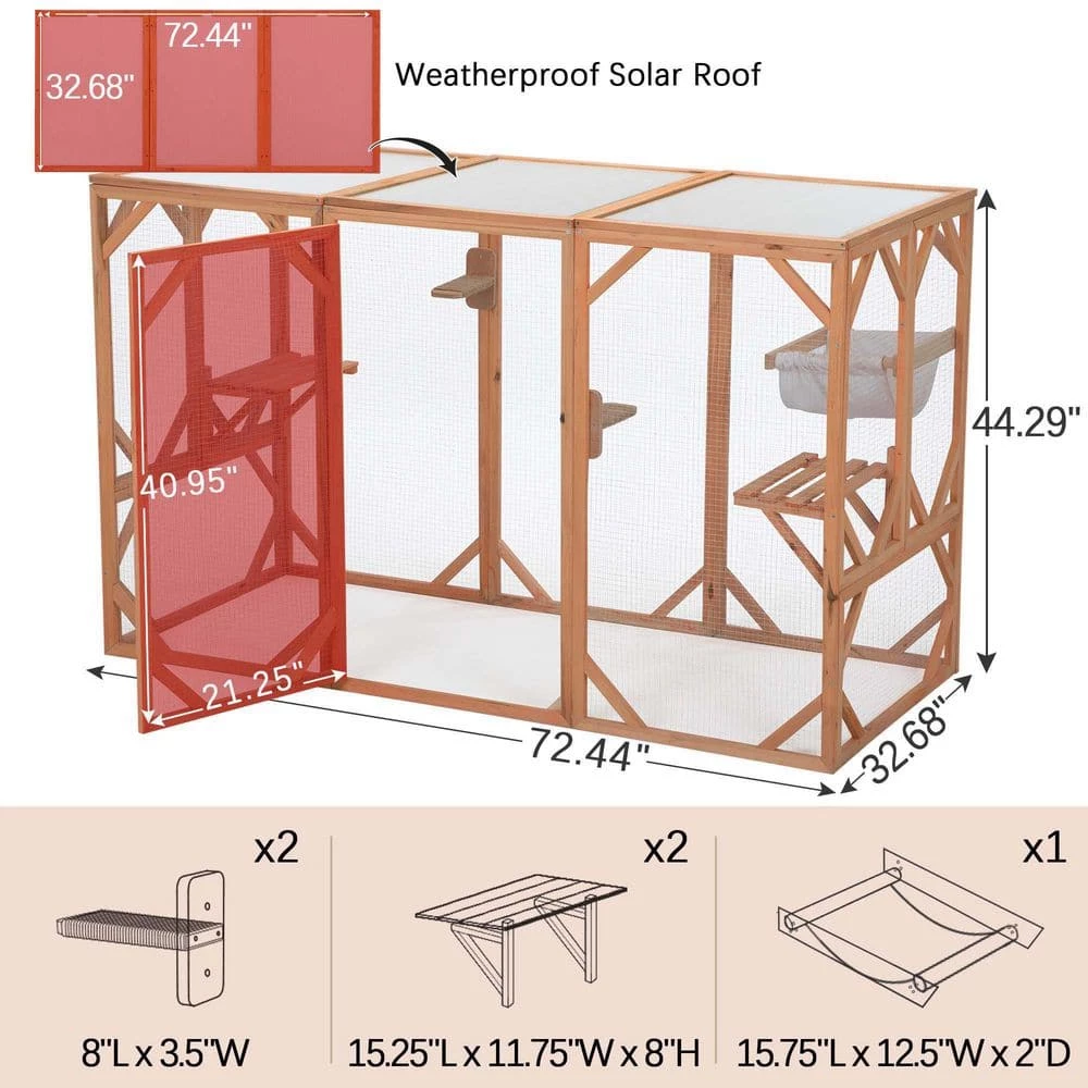 Wooden Cat Catio Enclosure with Solar Flat Roof by Foobrues 3 Wooden Cat Catio Enclosure with Solar Flat Roof by Foobrues - Image 3