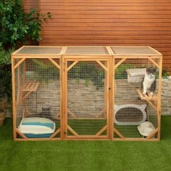 Wooden Cat Catio Enclosure with Solar Flat Roof by Foobrues 13 Wooden Cat Catio Enclosure with Solar Flat Roof by Foobrues -Cheap Bird & Wildlife Supplies Store beds cages lnn 23173247 c3 1000