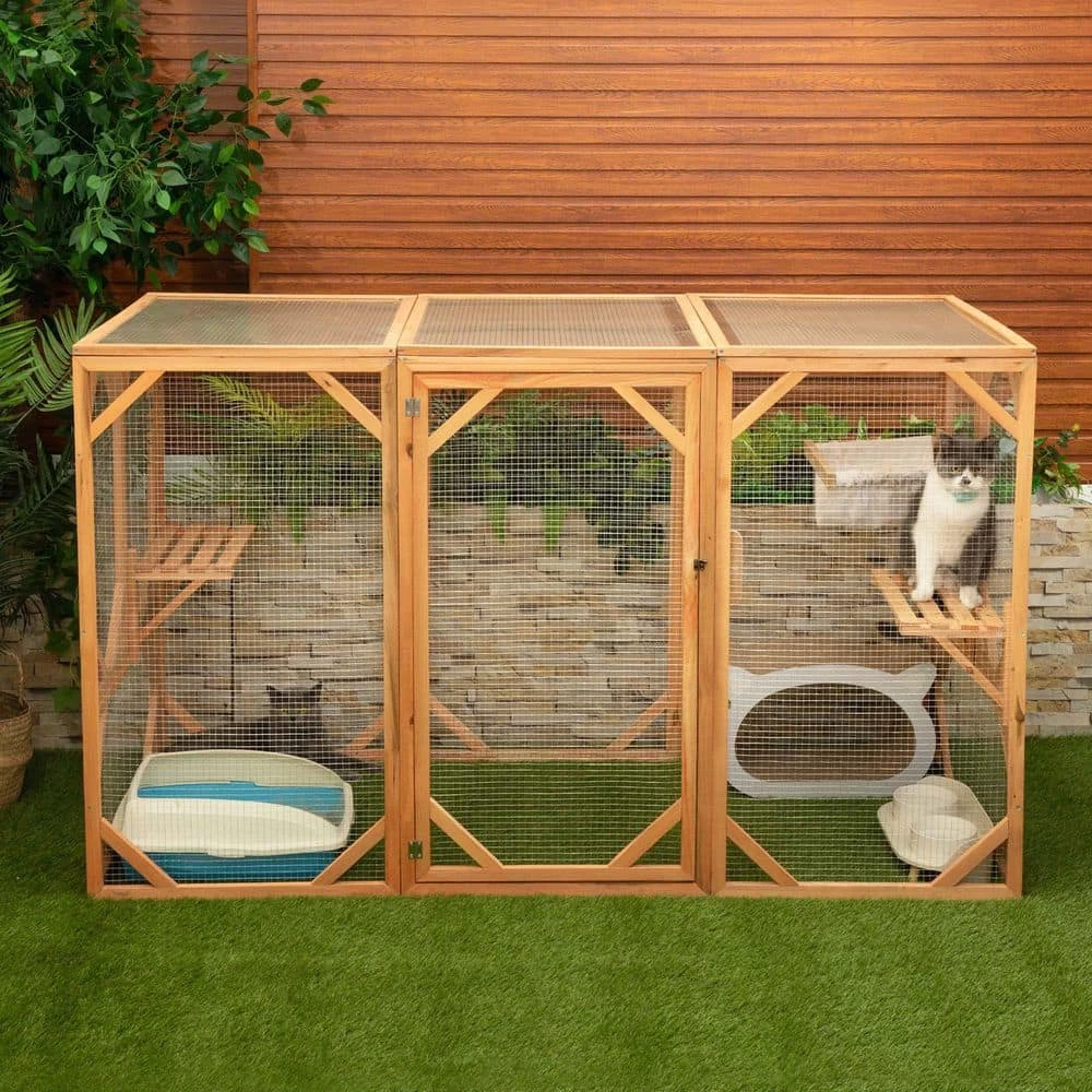 Wooden Cat Catio Enclosure with Solar Flat Roof by Foobrues 4 Wooden Cat Catio Enclosure with Solar Flat Roof by Foobrues - Image 4