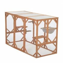 Wooden Cat Catio Enclosure with Solar Flat Roof by Foobrues 17 Wooden Cat Catio Enclosure with Solar Flat Roof by Foobrues -Cheap Bird & Wildlife Supplies Store beds cages lnn 23173247 fa 1000