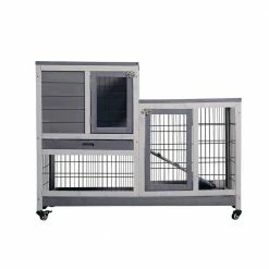 Outdoor Rabbit Hutch Small Animal Coop with Wheels by Foobrues