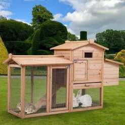 Outdoor Fir Wooden Pet Bunny House Wooden Cage in Natural by Foobrues -Cheap Bird & Wildlife Supplies Store beds cages lnn 23173605 4f 1000