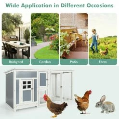 63 in. Small Wooden Cage Rabbit Hutch BChicken Coop in White and Gray by WELLFOR 15 63 in. Small Wooden Cage Rabbit Hutch BChicken Coop in White and Gray by WELLFOR -Cheap Bird & Wildlife Supplies Store beds cages pw hwy 10005 31 1000