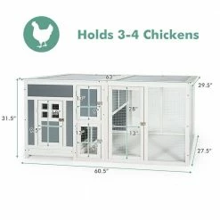 63 in. Small Wooden Cage Rabbit Hutch BChicken Coop in White and Gray by WELLFOR 11 63 in. Small Wooden Cage Rabbit Hutch BChicken Coop in White and Gray by WELLFOR -Cheap Bird & Wildlife Supplies Store beds cages pw hwy 10005 4f 1000