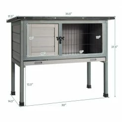 Wooden Elevated Rabbit Hutch Bunny Cage Small Animal House in Gray with Removable Tray by WELLFOR 11 Wooden Elevated Rabbit Hutch Bunny Cage Small Animal House in Gray with Removable Tray by WELLFOR -Cheap Bird & Wildlife Supplies Store beds cages pw hwy 10008 1f 1000