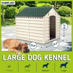 Dog Kennel Beige and Green-Large by Starplast 10 Dog Kennel Beige and Green-Large by Starplast -Cheap Bird & Wildlife Supplies Store beige green starplast dog houses 05701 1f 1000