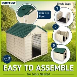 Dog Kennel Beige and Green-Large by Starplast 11 Dog Kennel Beige and Green-Large by Starplast -Cheap Bird & Wildlife Supplies Store beige green starplast dog houses 05701 44 1000