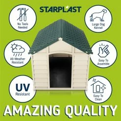 Dog Kennel Beige and Green-Large by Starplast 13 Dog Kennel Beige and Green-Large by Starplast -Cheap Bird & Wildlife Supplies Store beige green starplast dog houses 05701 76 1000
