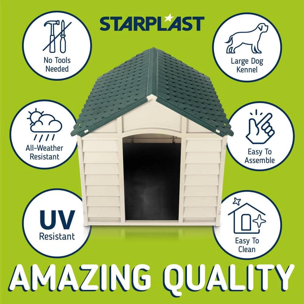 Dog Kennel Beige and Green-Large by Starplast 7 Dog Kennel Beige and Green-Large by Starplast - Image 7
