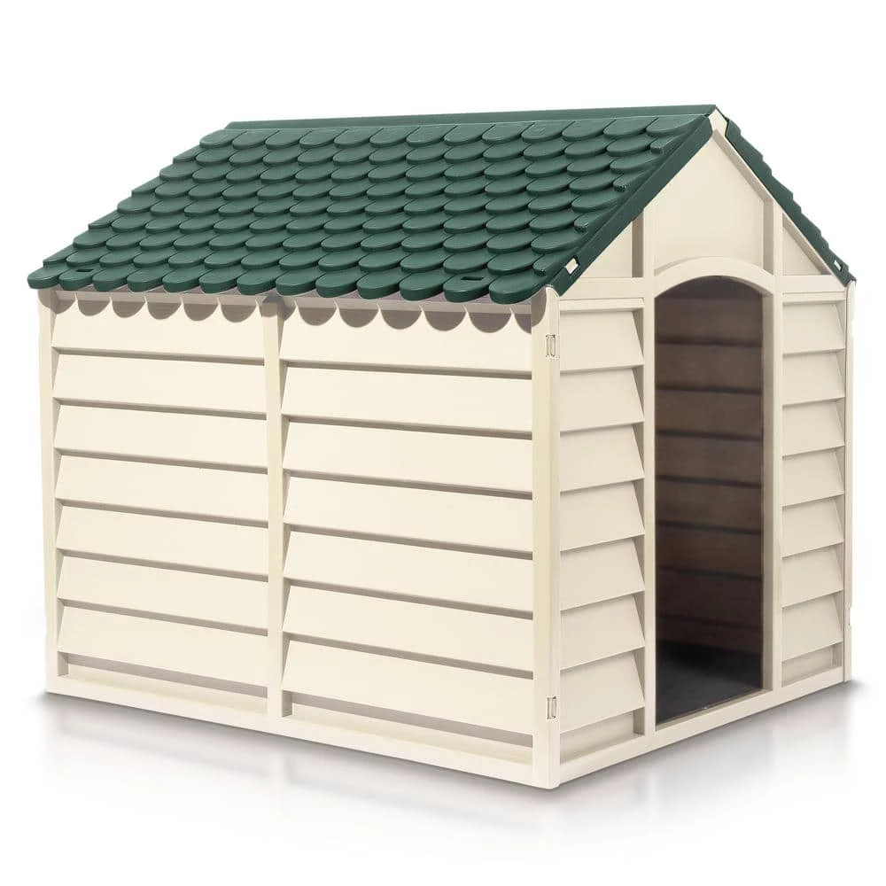Dog Kennel Beige and Green-Large by Starplast 2 Dog Kennel Beige and Green-Large by Starplast - Image 2