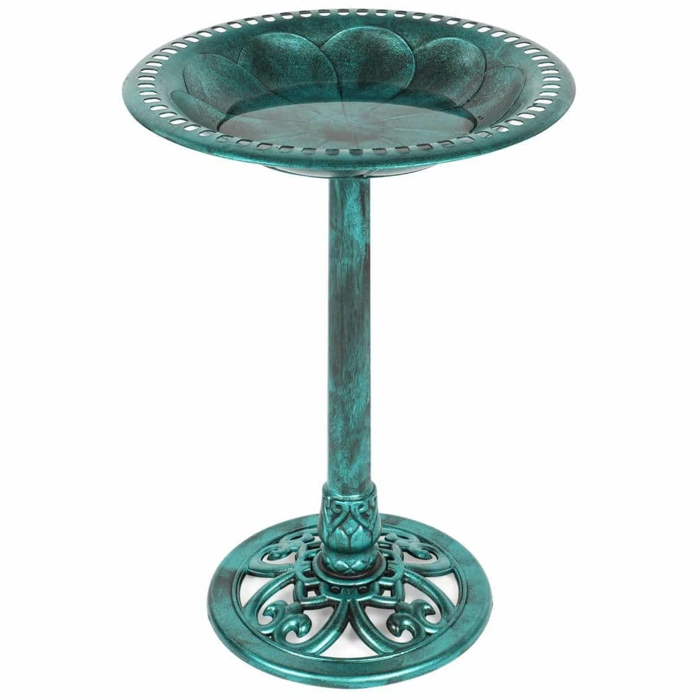 Pedestal Green Birdbath by Best Choice Products 1 Pedestal Green Birdbath by Best Choice Products
