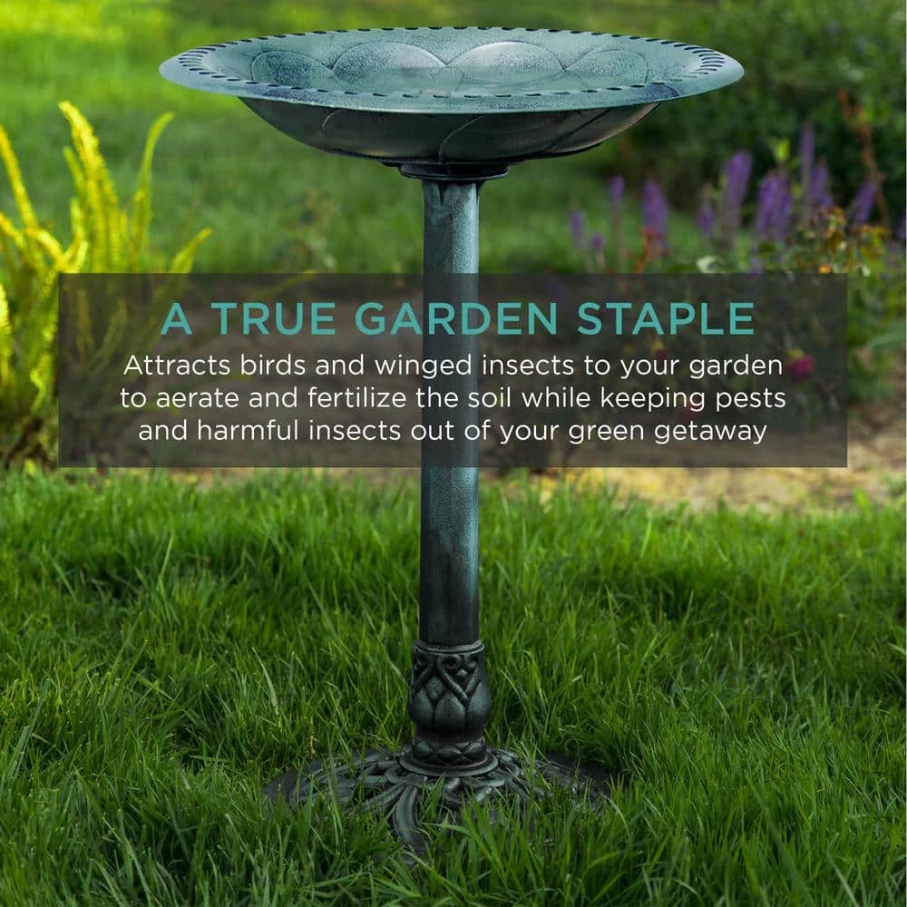 Pedestal Green Birdbath by Best Choice Products 6 Pedestal Green Birdbath by Best Choice Products - Image 6