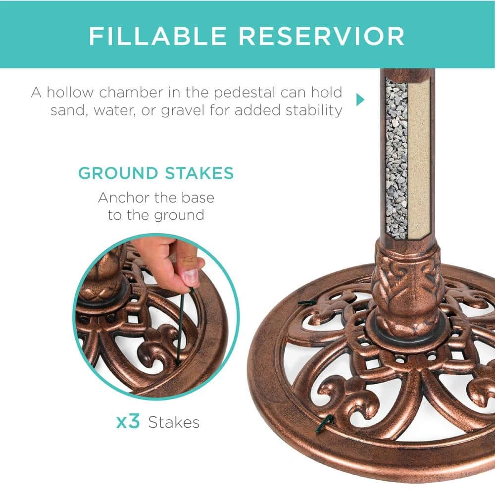 Pedestal Copper Birdbath by Best Choice Products 3 Pedestal Copper Birdbath by Best Choice Products - Image 3