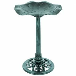 Lily Leaf Green Pedestal Birdbath by Best Choice Products