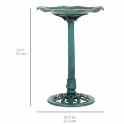 Lily Leaf Green Pedestal Birdbath by Best Choice Products -Cheap Bird & Wildlife Supplies Store best choice products bird bath fountains sky4833 76 1000